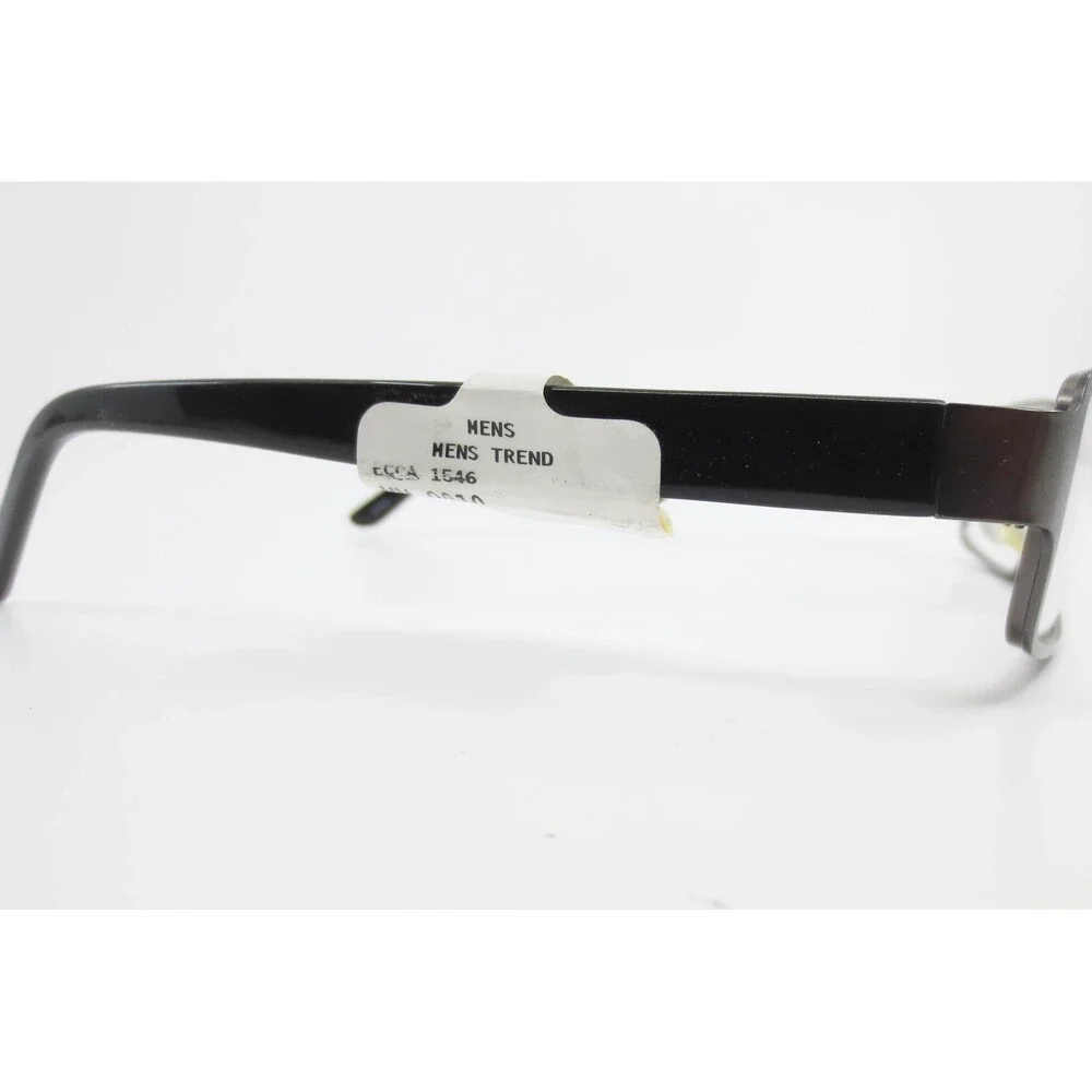 Tempo Mens Trend ECCA 1546 Rectangular Eyeglasses Frames Brown Black 54-18-140